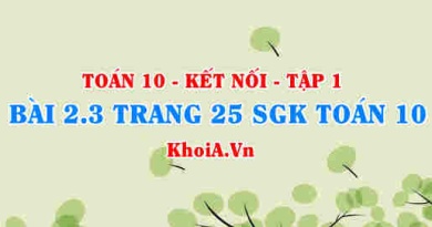 Bài 2.3 trang 25 SGK Toán 10 tập 1 Kết nối tri thức